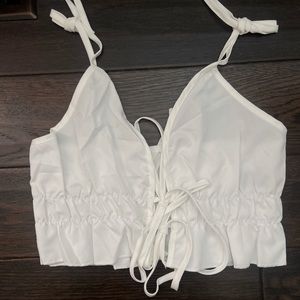 cute white scrunch tank top